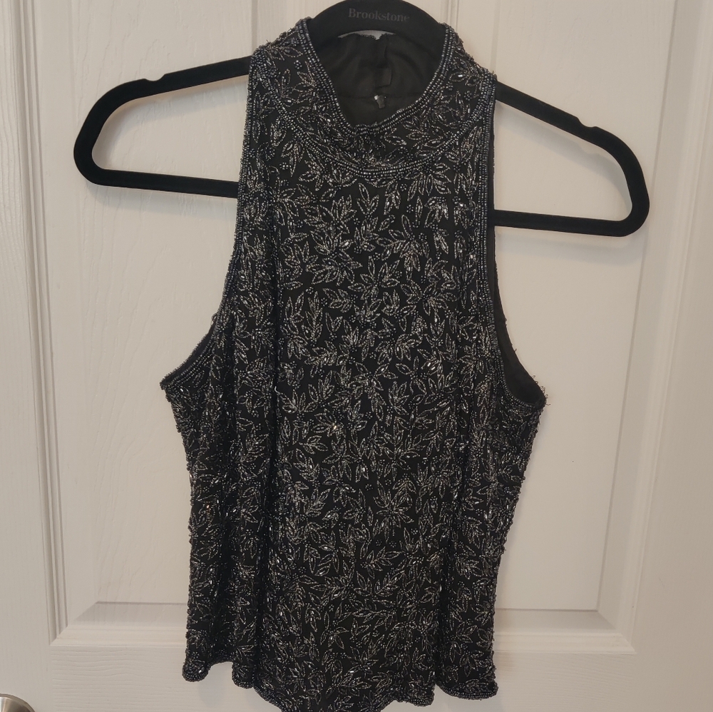 Vintage Beaded high neck top
